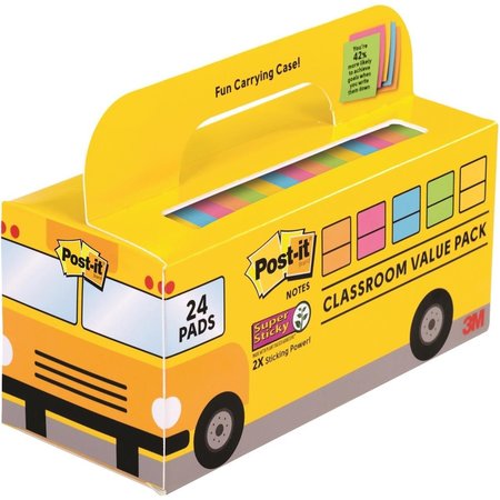 3M Post-it Notes Super Sticky Classroom Value Pack MMM65424SSBUS